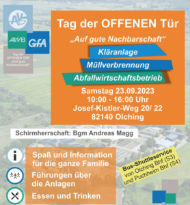 Read more about the article Tag der offenen Tür von AmperVerband, AWB und GfA am Sa., 23.09.23